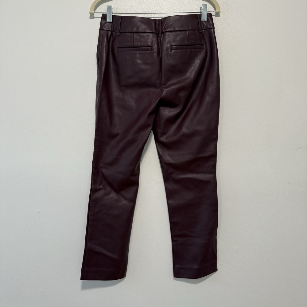 Ann Taylor NWT Plum Faux Leather Slim Pants Size 0 Petite - Picture 4 of 7